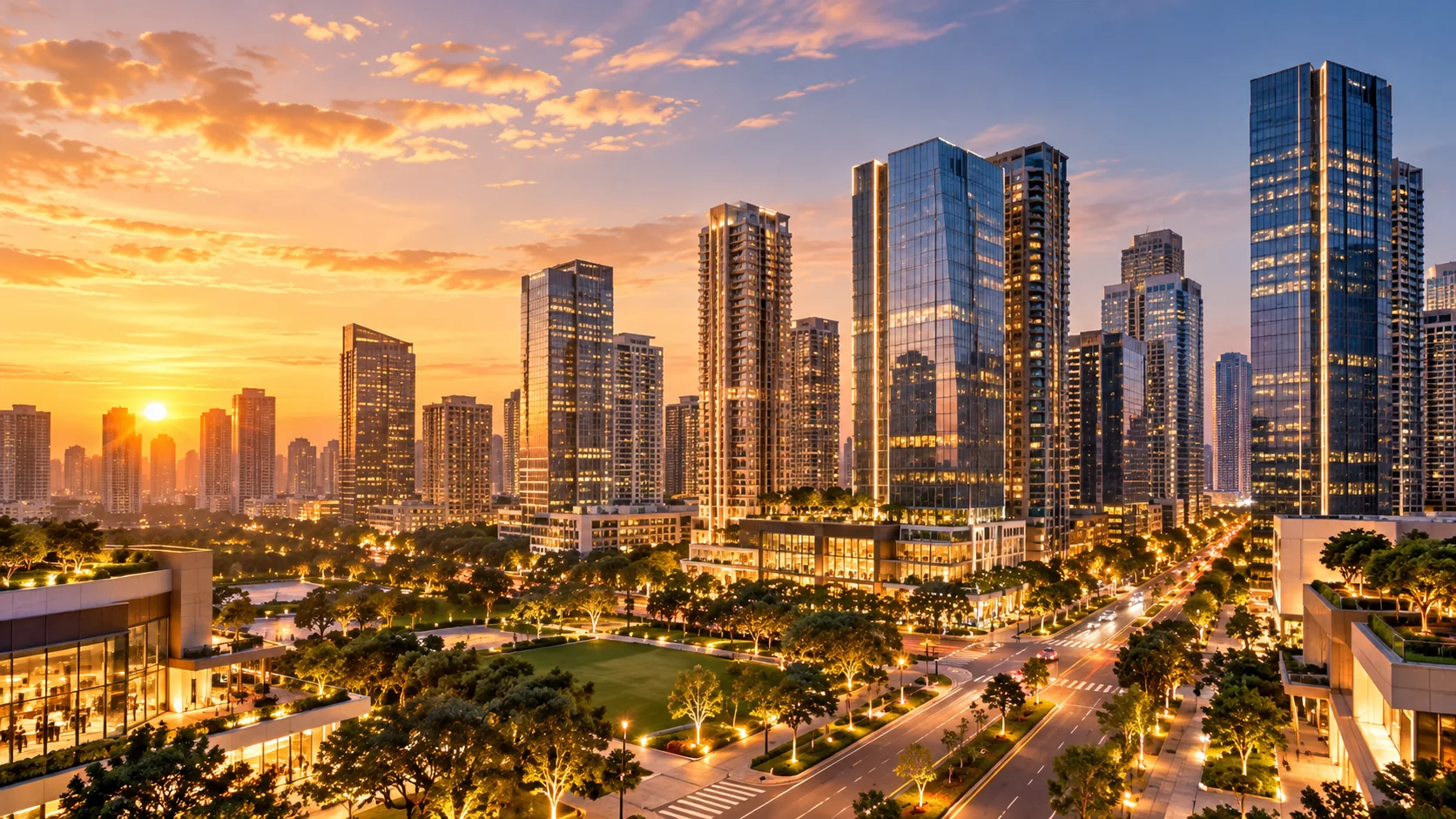Illustrative cityscape representing Makati